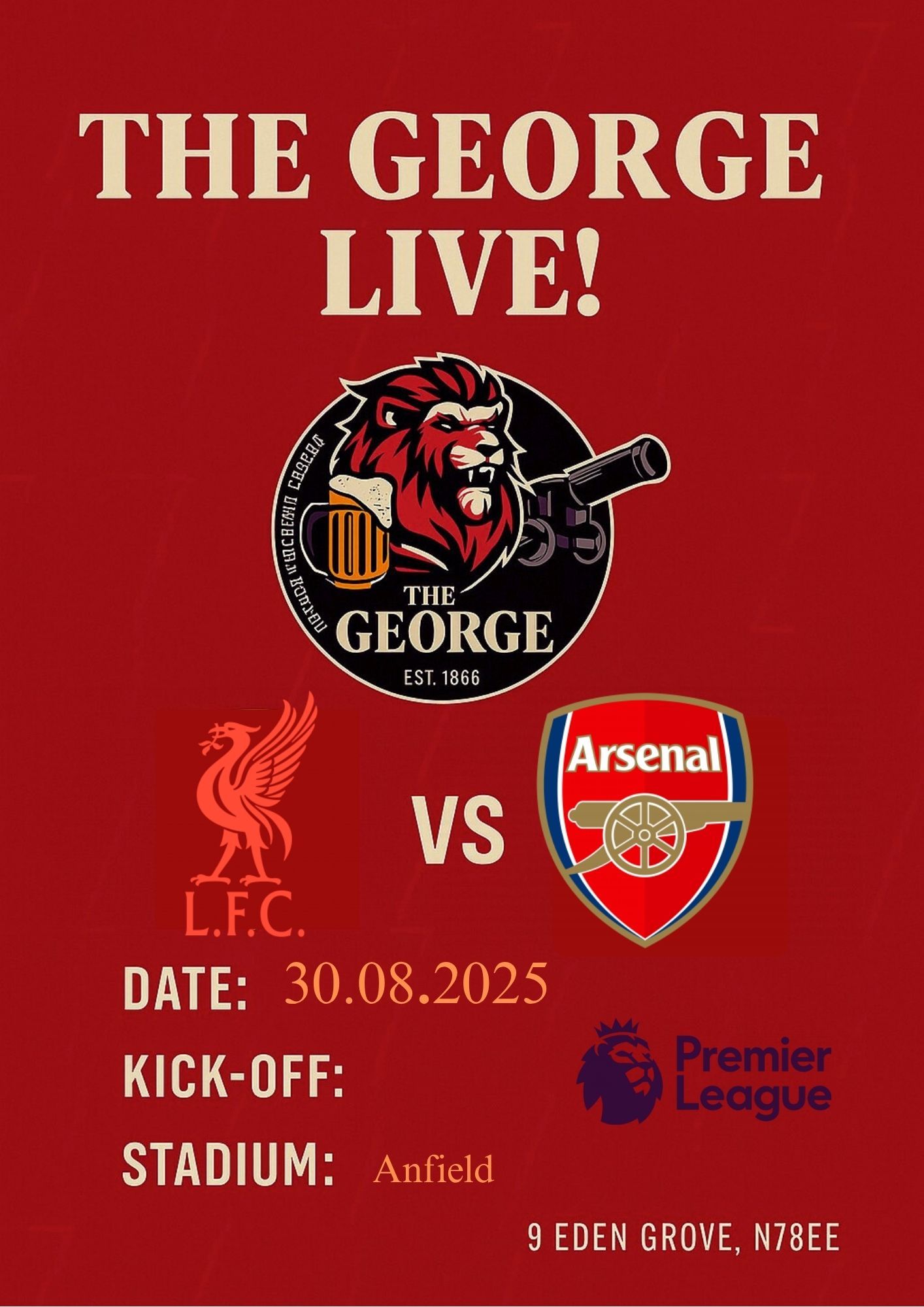 Liverpool vs Arsenal Away Match Live Screening